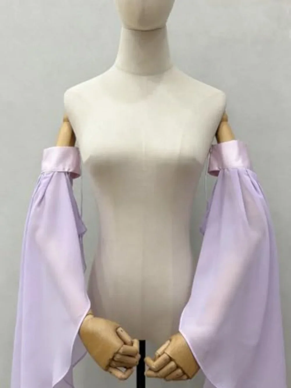 Chiffon Detachable Bell Sleeves Wedding Dress Accessories Arm Covers Victorian